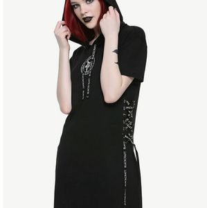 Blackcraft Cult Side Lace Hooded Dress - Sz Med